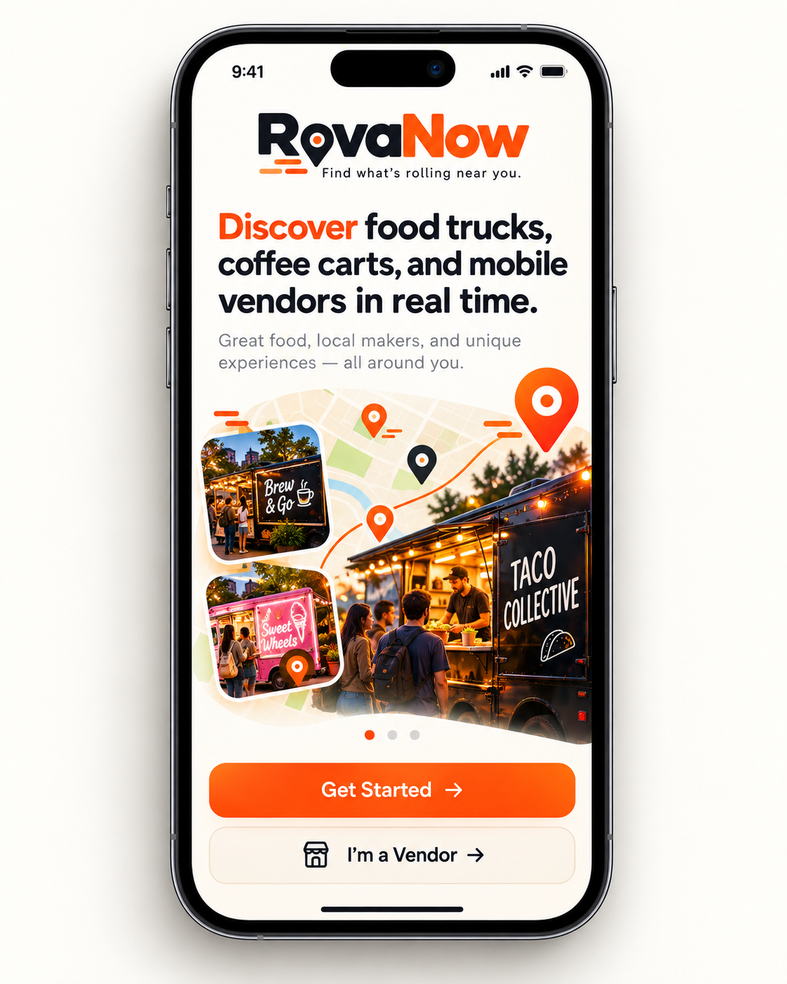 RovaNow welcome screen
